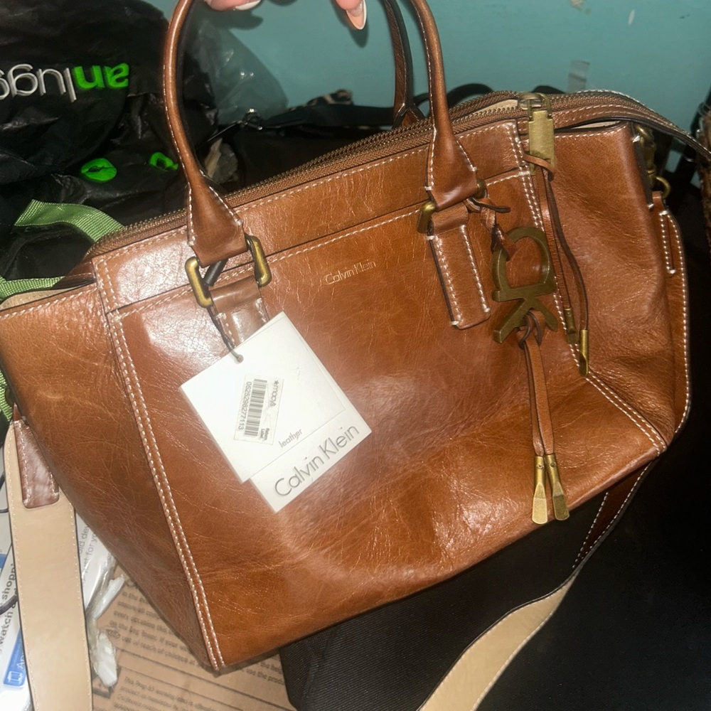 Calvin Klein Brown Leather Women's Bag
